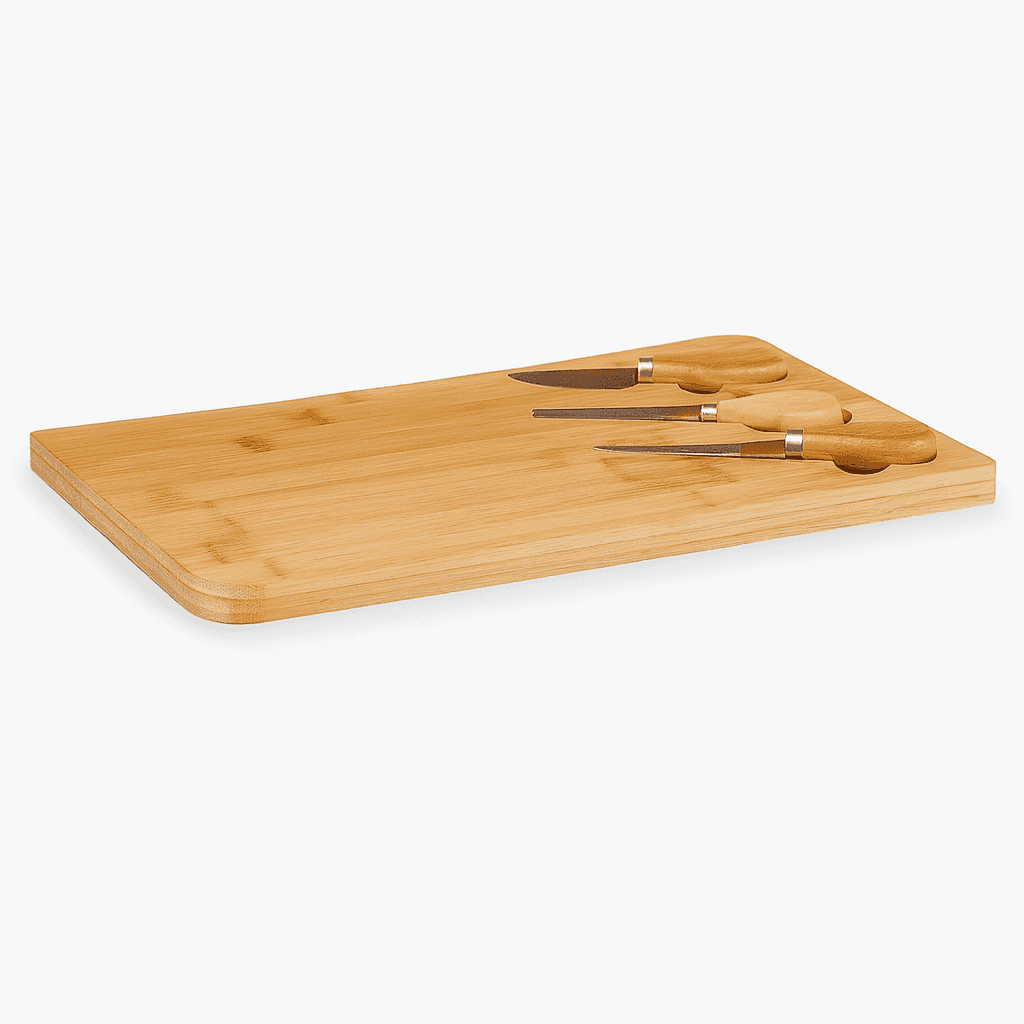 Tagliere Cucina in Bambù con accessori Formaggio 34 x 19 H1.8 cm Legno Naturale in Taglieri grandi Danyx - Casoria, commercioVirtuoso.it