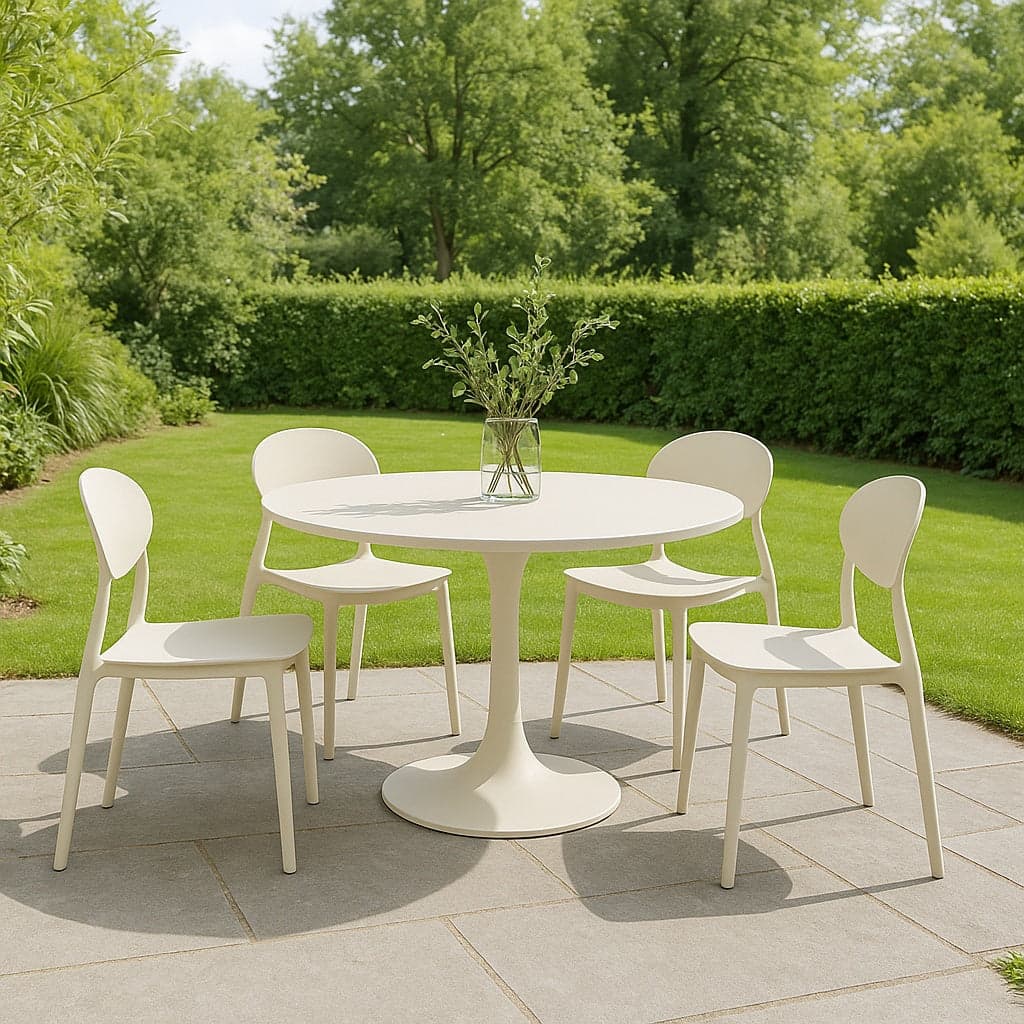 Sedia Kit 4pz in Polipropilene Schienale Sagomato Uso Interno ed Esterno Bianco in Sedie per tavolo da giardino Danyx - Casoria, commercioVirtuoso.it