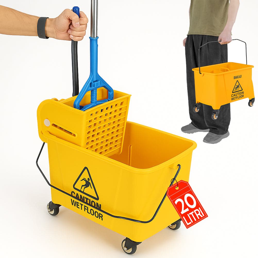 Carrello Pulizie Professionale con Secchio Lavapavimenti 20LT e 4 Ruote Mobili in Carrelli per casalinghi Danyx - Casoria, commercioVirtuoso.it