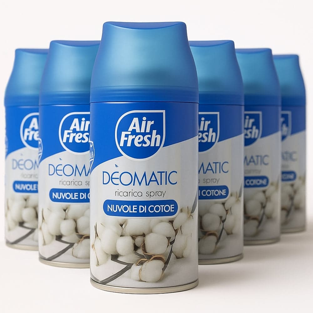Air Fresh Deomatic Ricariche Profumatore Ambiente 6x250ml Spray Nuvola Cotone Antiodore in Spray profumati per la stanza Danyx - Casoria, commercioVirtuoso.it