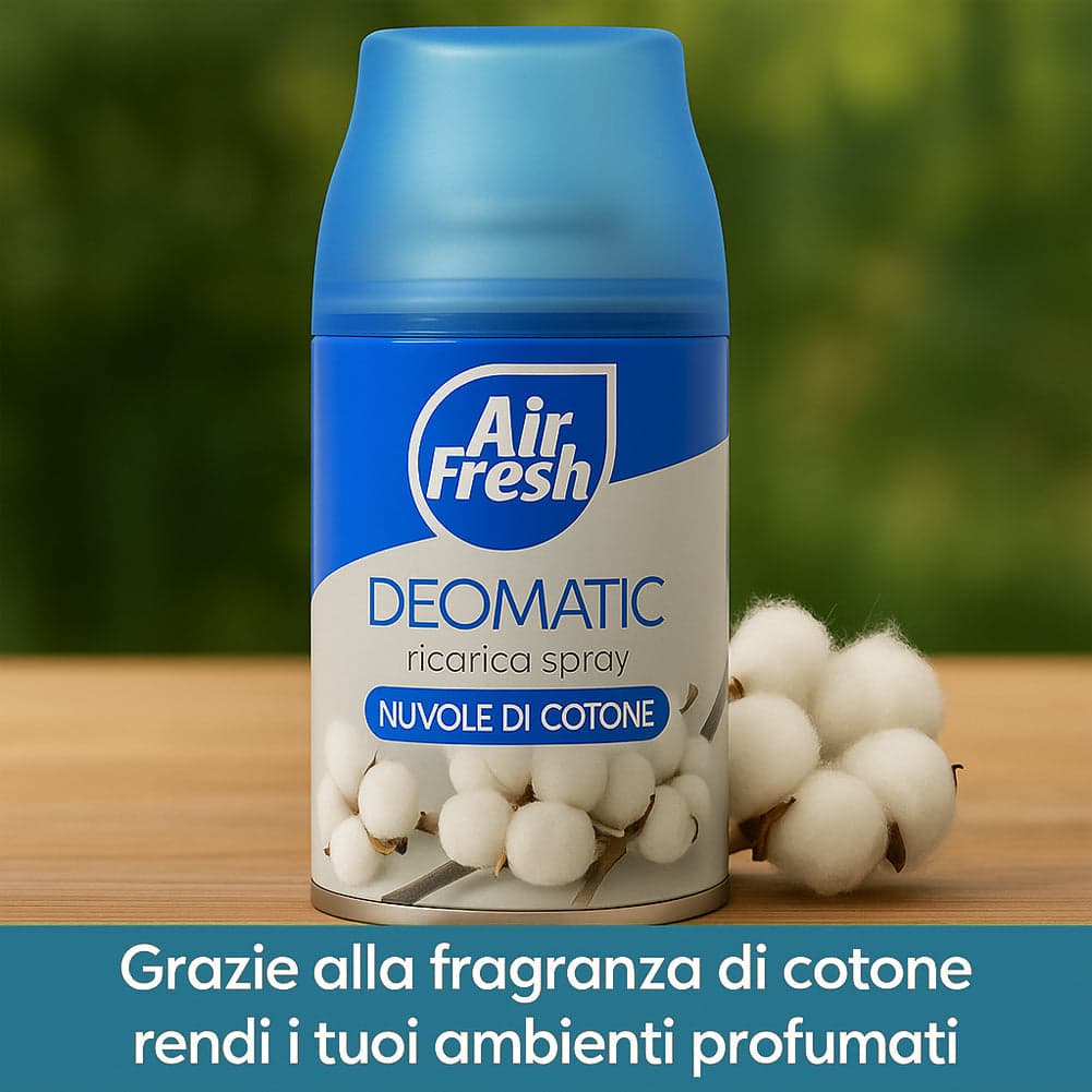 Air Fresh Deomatic Ricariche Profumatore Ambiente 6x250ml Spray Nuvola Cotone Antiodore in Spray profumati per la stanza Danyx - Casoria, commercioVirtuoso.it