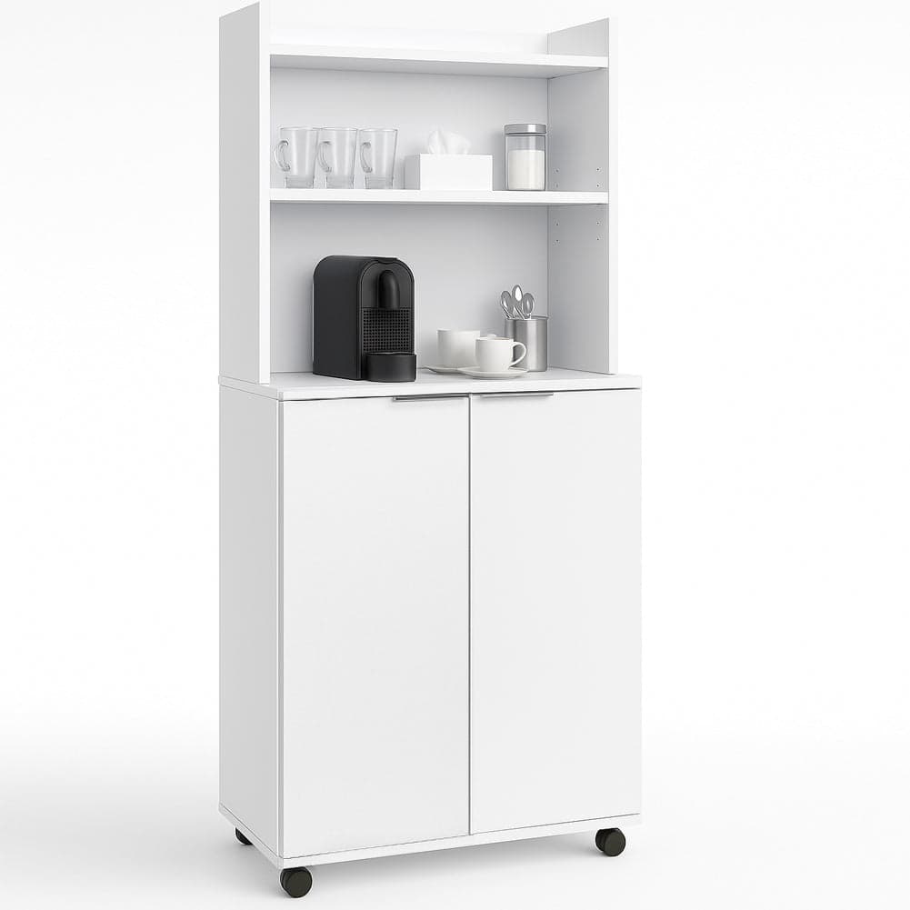 Mobile Multiuso in Legno Angolo Bar snack Ufficio Credenza con Ruote 2Ante in Credenze e buffet Danyx - Casoria, commercioVirtuoso.it