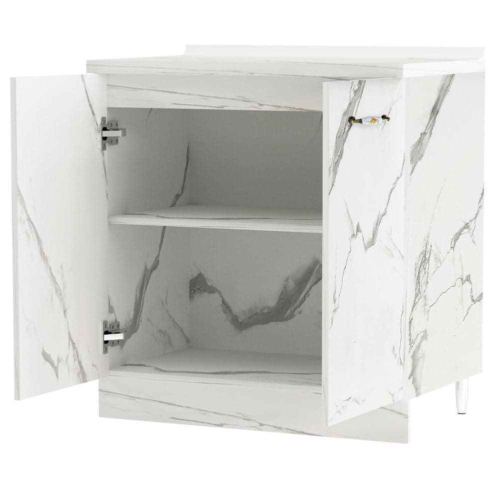 Mobile Cucina Base 2 Ante Componibile in Legno Colore Bianco Marmo 80x50 H85cm in Mobili a terra Danyx - Casoria, commercioVirtuoso.it