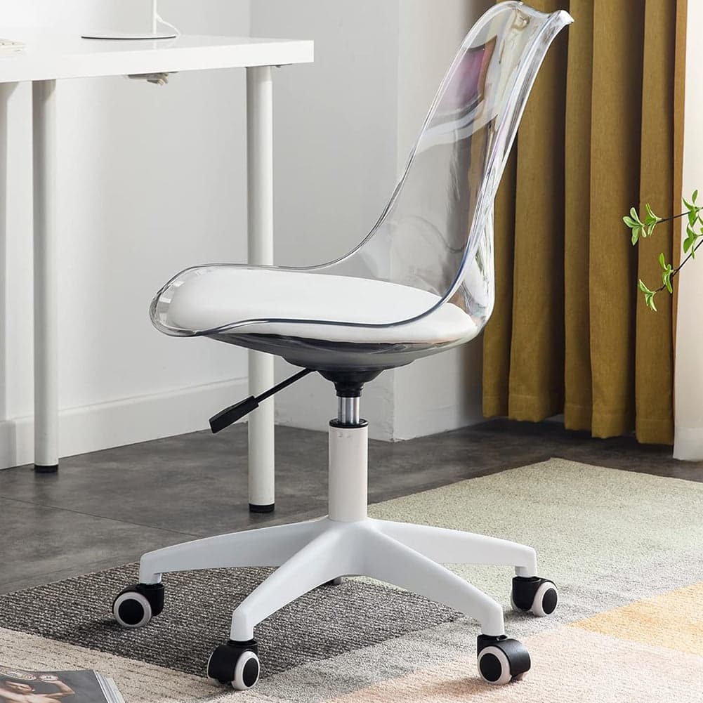 Sedia Ufficio Ergonomica Regolabile 4ruote Girevoli Design Moderno Trasparente in Sedie Gaming Danyx - Casoria, commercioVirtuoso.it