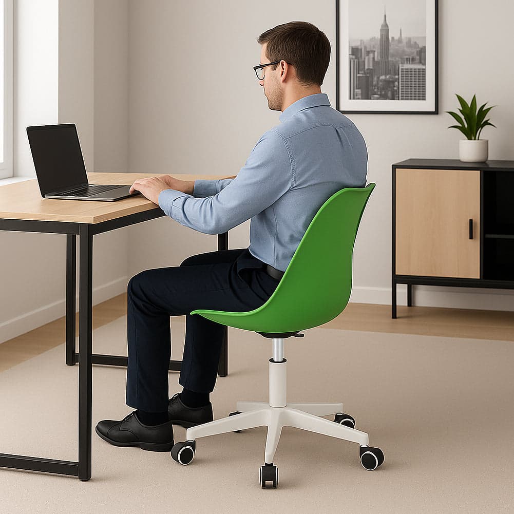 Sedia Ufficio Ergonomica Regolabile 4ruote Girevoli Design Moderno Verde in Sedie da scrivania Danyx - Casoria, commercioVirtuoso.it