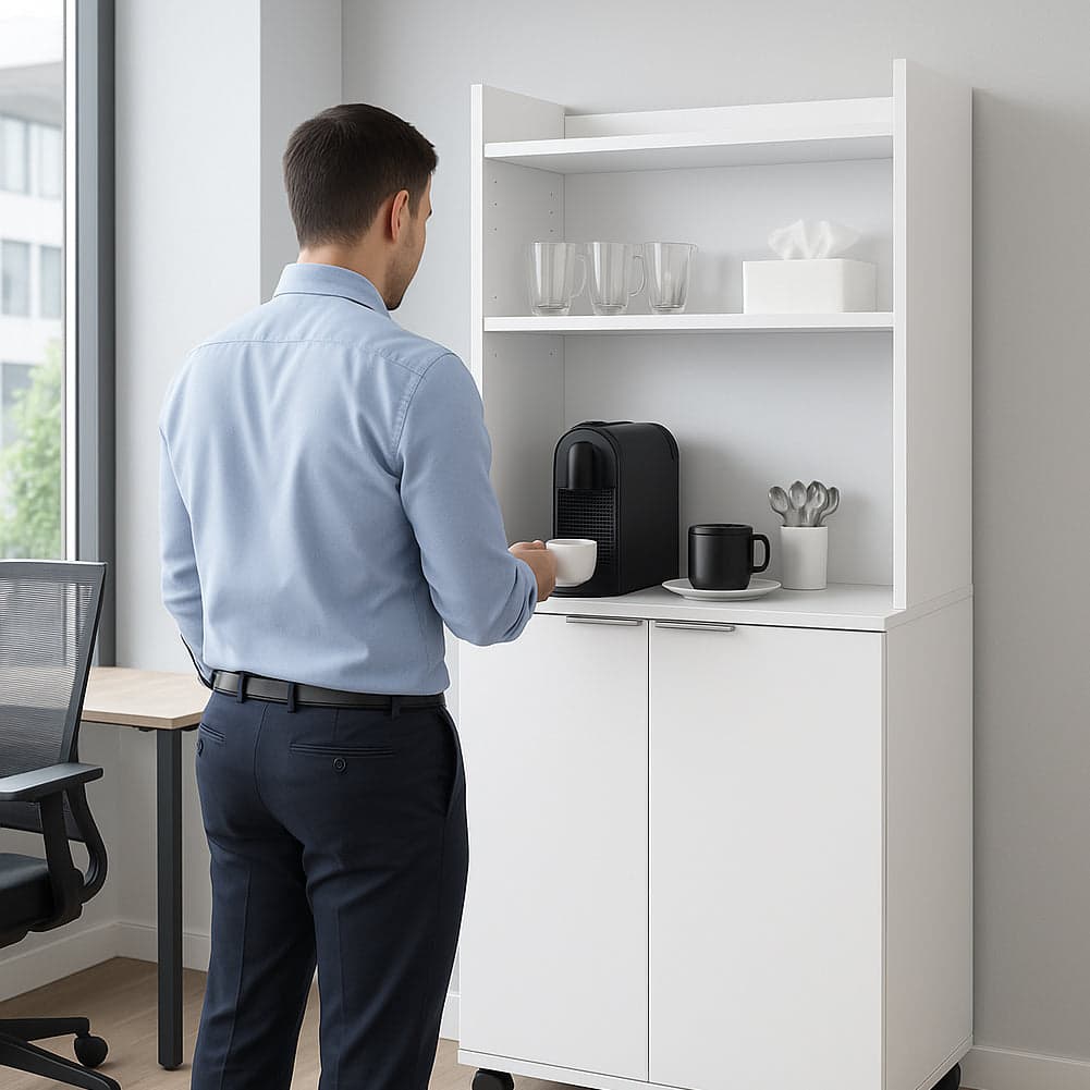 Mobile Multiuso in Legno Angolo Bar snack Ufficio Credenza con Ruote 2Ante in Credenze e buffet Danyx - Casoria, commercioVirtuoso.it