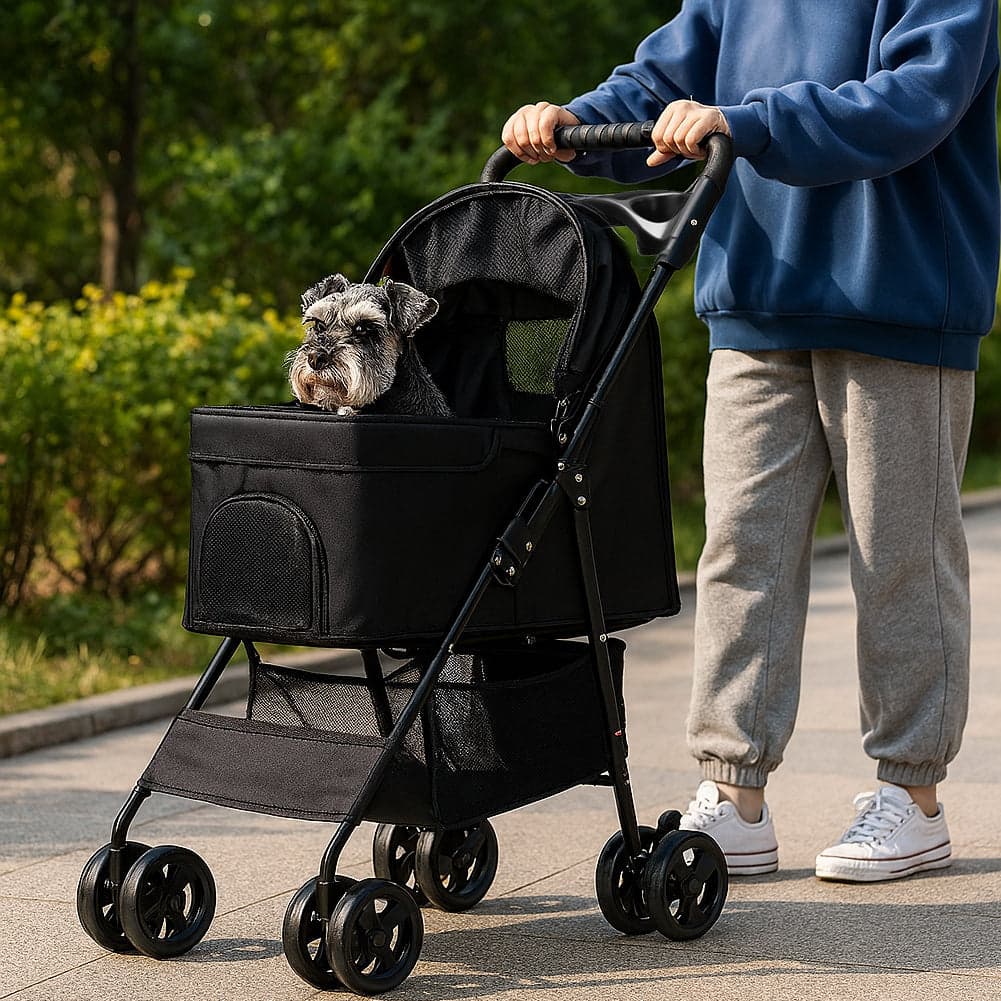 Passeggino per Cani e Gatti Carrozzina Animali Domestici Pieghevole Nero 30Kg in Passeggini Esplodia - Napoli, commercioVirtuoso.it