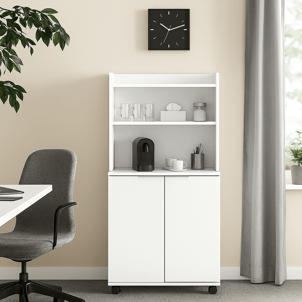Mobile Multiuso in Legno Angolo Bar snack Ufficio Credenza con Ruote 2Ante in Credenze e buffet Danyx - Casoria, commercioVirtuoso.it