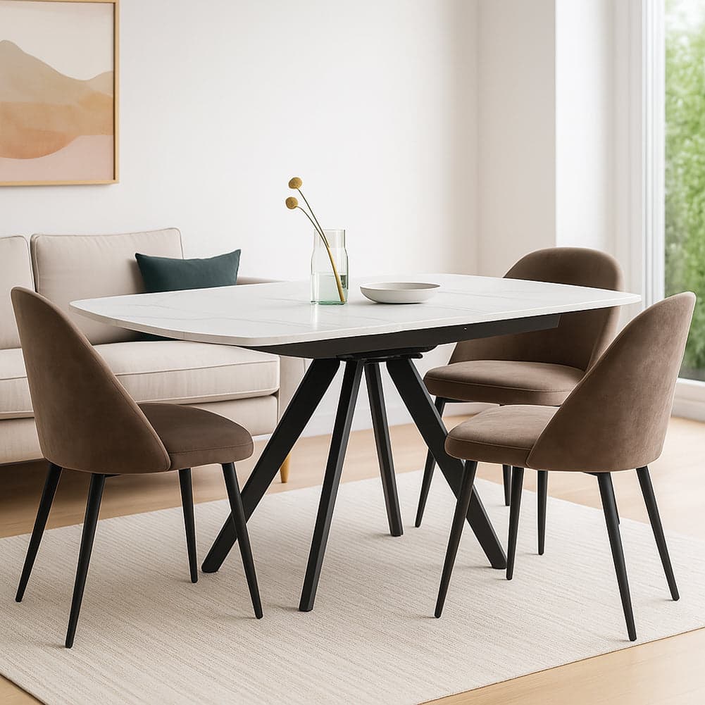 Tavolo Cucina Soggiorno Allungabile Rotante Piano Ceramica Bianco 6-8 posti 140/180cm in Tavoli da sala da pranzo Danyx - Casoria, commercioVirtuoso.it