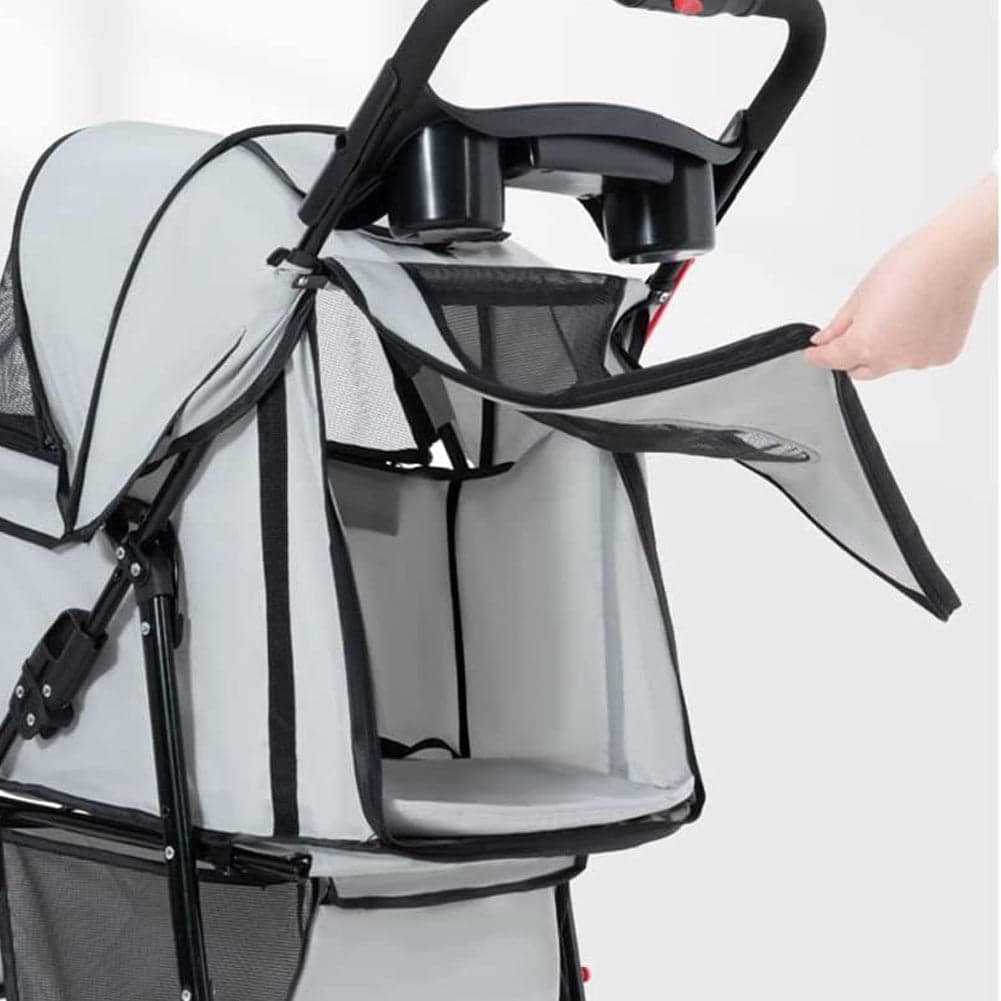 Passeggino Pieghevole per Cani e Gatti Taglia Media-Grande fino a 30kg Grigio in Passeggini Danyx - Casoria, commercioVirtuoso.it
