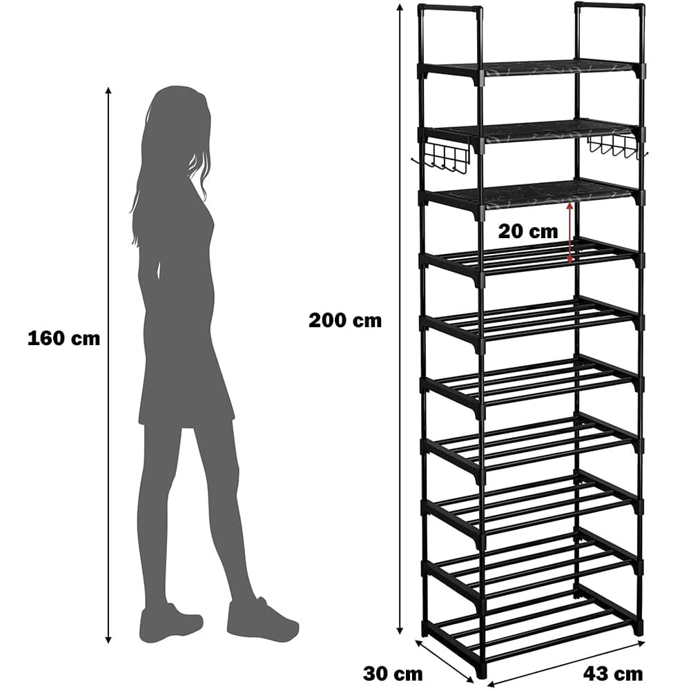 Scarpiera Modulabile 10Ripiani in Metallo Organizer Salvaspazio Scarpe Accessori in Scaffali portascarpe Danyx - Casoria, commercioVirtuoso.it