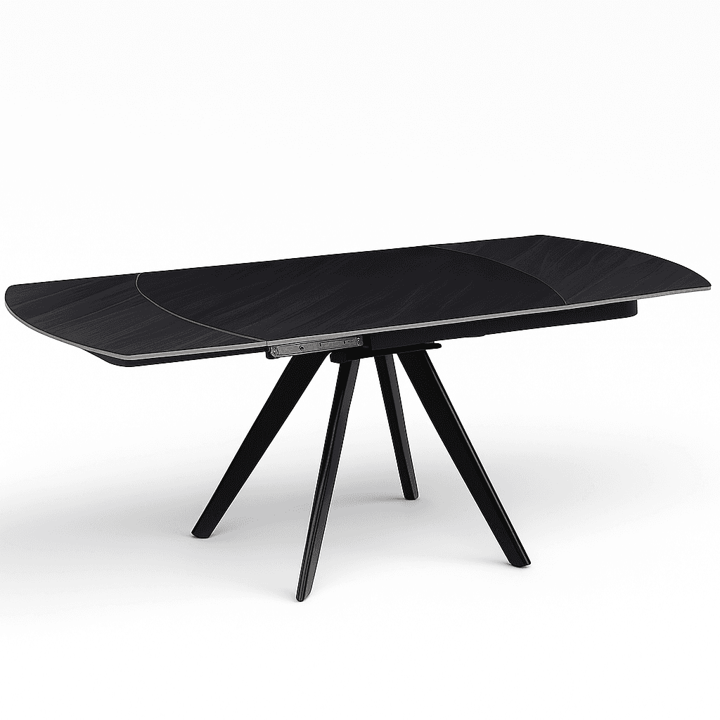 Tavolo Cucina Soggiorno Allungabile Rotante Piano Ceramica Nero 6-8 posti 140/180cm in Tavoli da sala da pranzo Danyx - Casoria, commercioVirtuoso.it