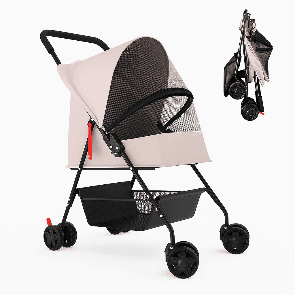 Passeggino Pieghevole per Cani e Gatti con Cappottina Max 15kg Animali Domestici Rosa in Passeggini Danyx - Casoria, commercioVirtuoso.it