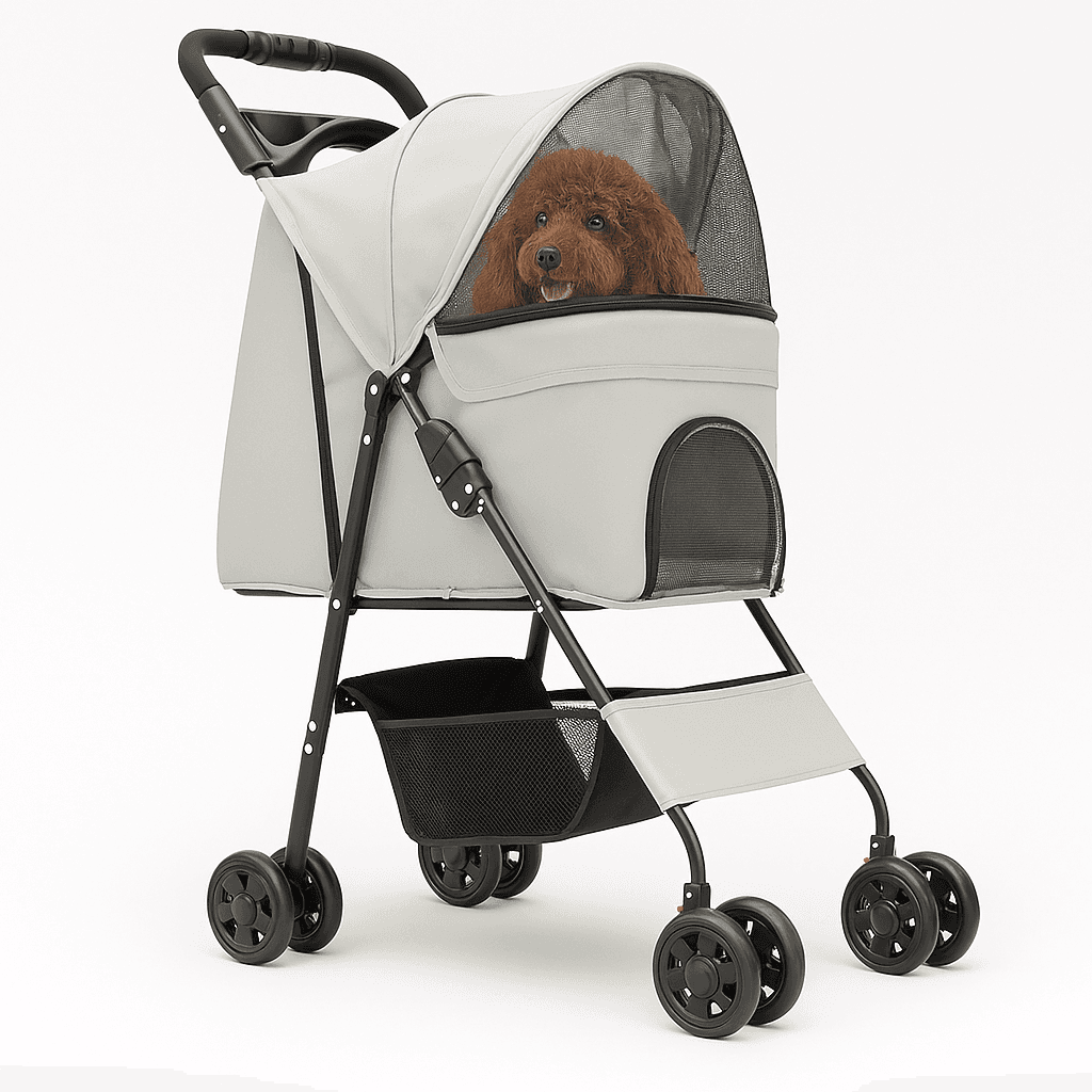 Passeggino Pieghevole per Cani e Gatti Taglia Media-Grande fino a 30kg Grigio in Passeggini Danyx - Casoria, commercioVirtuoso.it
