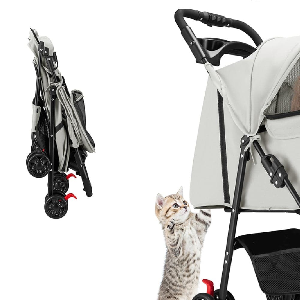 Passeggino Pieghevole per Cani e Gatti Taglia Media-Grande fino a 30kg Grigio in Passeggini Danyx - Casoria, commercioVirtuoso.it