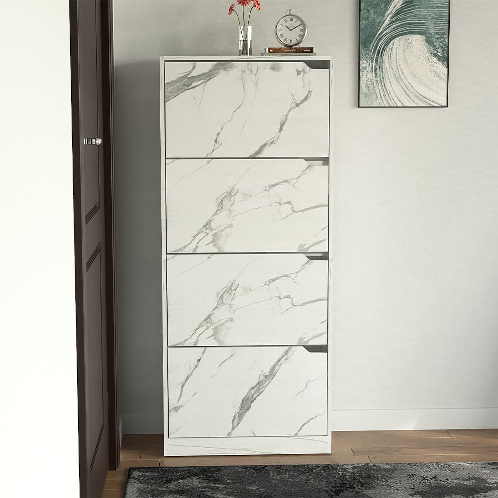 Scarpiera 4 Ante Ripiani Doppia Profondità Portascarpe Bianco Marmo 63x24x150 cm in Scaffali portascarpe Esplodia - Napoli, commercioVirtuoso.it