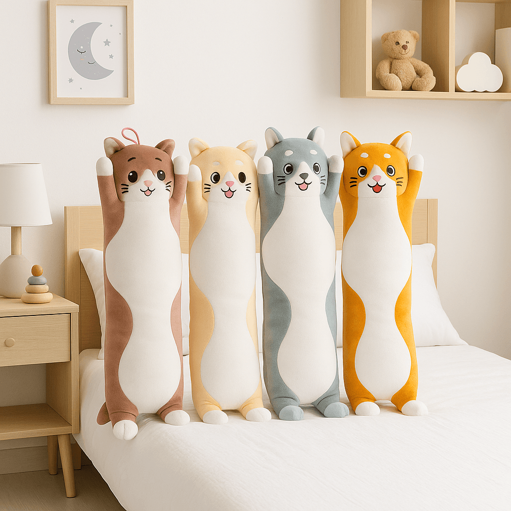 3 pezzi Peluche Cuscino Gattini 50cm Morbidi e Colorati Idea Regalo Bambini e Adulti in Cuscini Danyx - Casoria, commercioVirtuoso.it