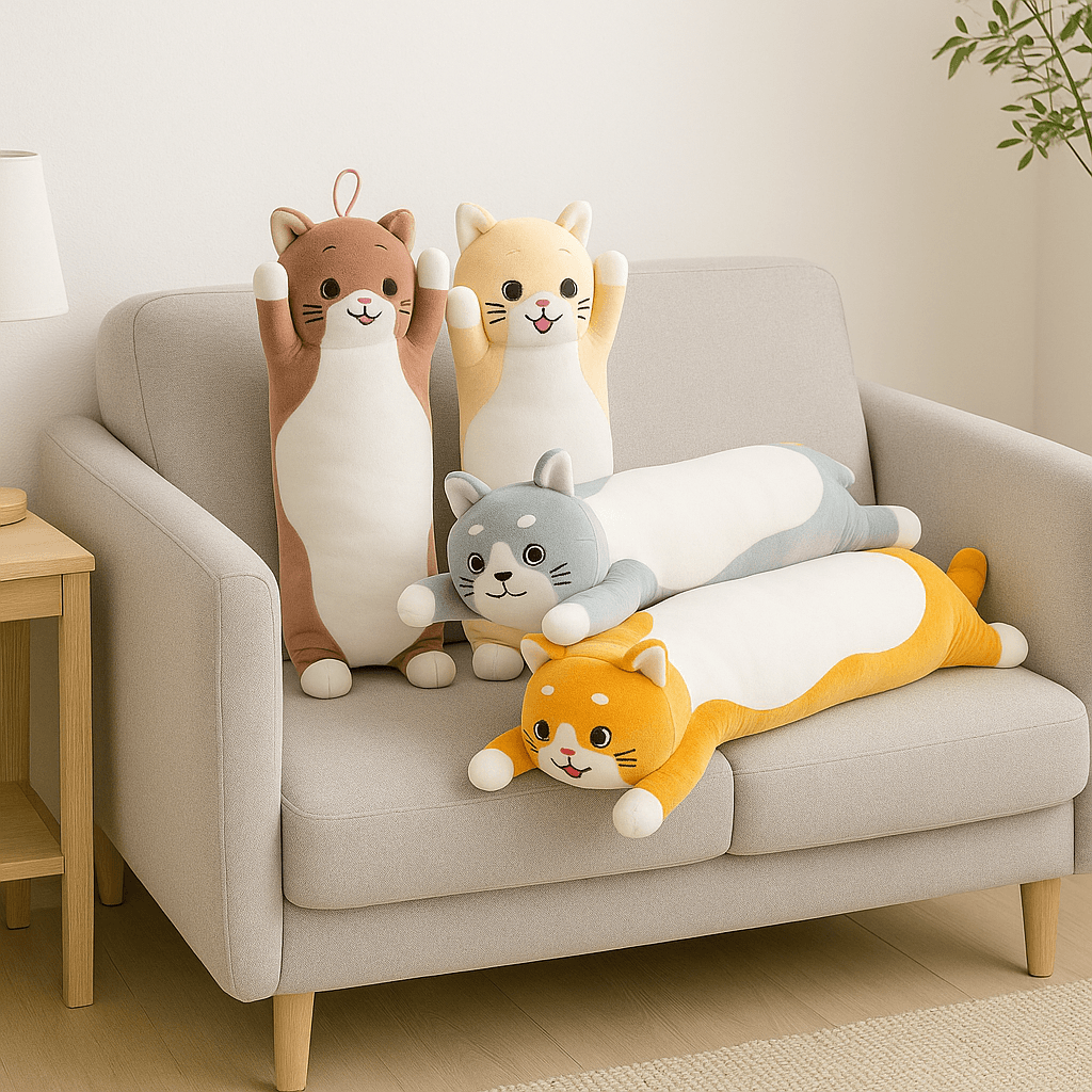 3 pezzi Peluche Cuscino Gattini 50cm Morbidi e Colorati Idea Regalo Bambini e Adulti in Cuscini Danyx - Casoria, commercioVirtuoso.it