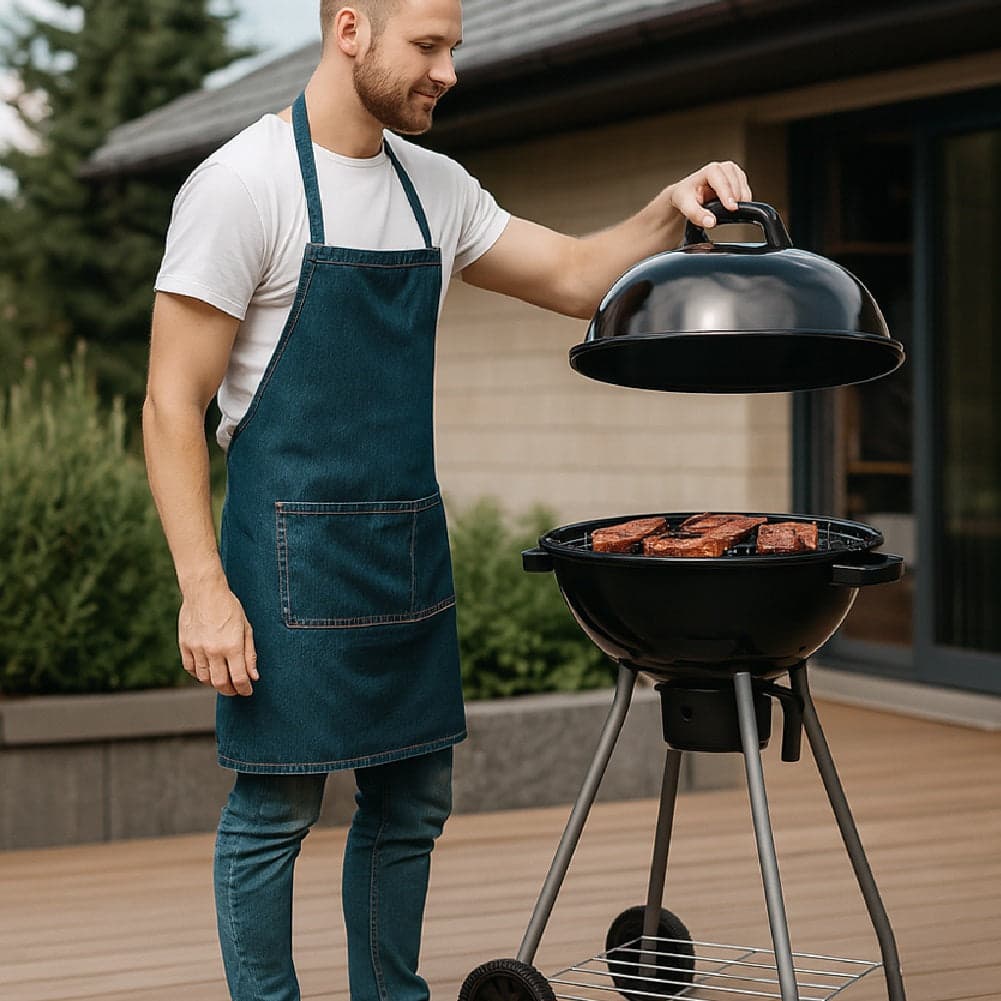 Barbecue a Carbone Rotondo con 2Ruote Valvola Cottura Ventilata Ø43 cm Nero in Barbecue a carbone Danyx - Casoria, commercioVirtuoso.it