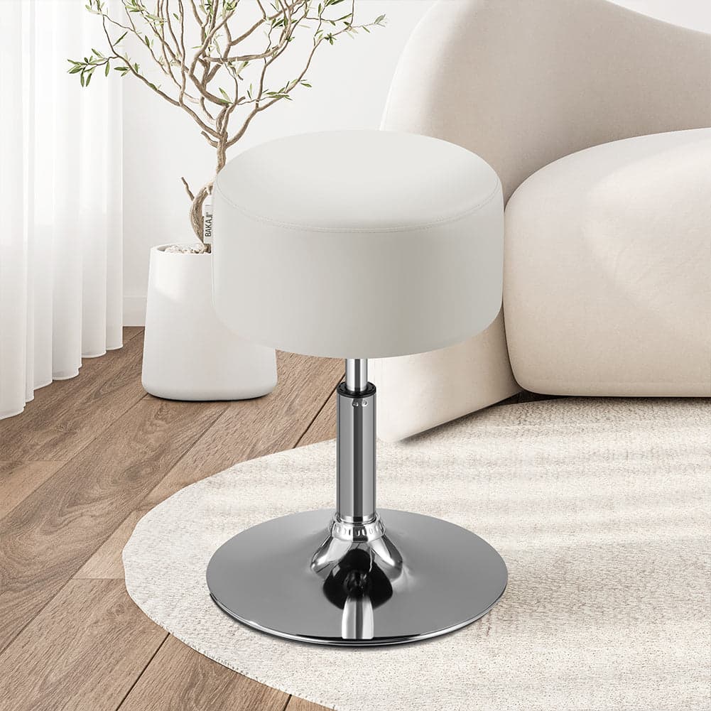 Sgabello Make Up Toeletta Seduta Comoda Sgabellino Rotante Bianco Portata 130kg