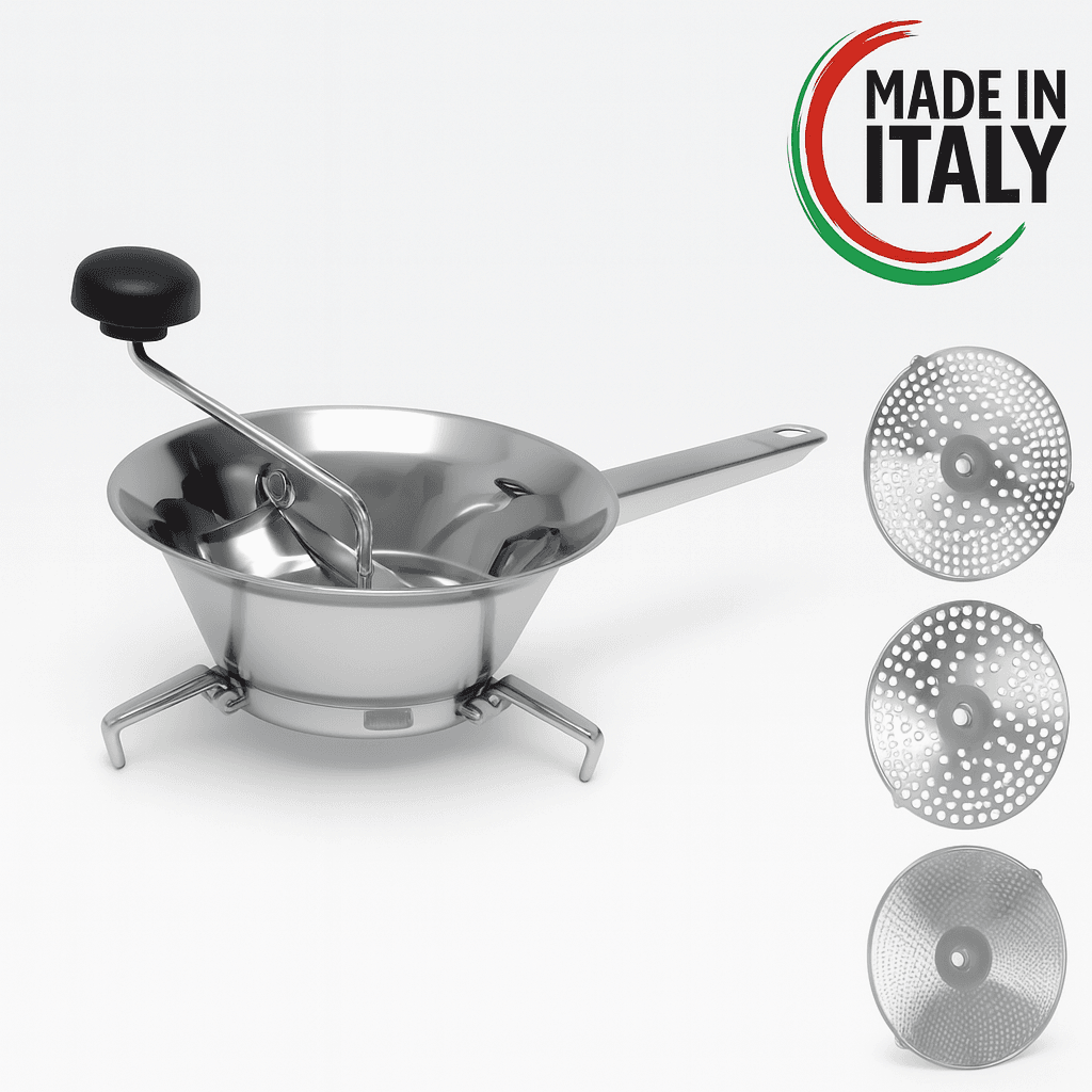 Passa Verdure Acciaio inox 18/10 3 Dischi Intercambiabili 20cm Made in italy in Passaverdura Danyx - Casoria, commercioVirtuoso.it