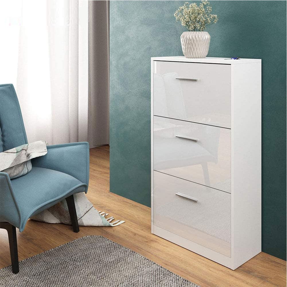 Scarpiera 3Ante Doppia Profondità Salvaspazio Bianco Lucido 63x24H150cm Legno mdf in Scarpiere Danyx - Casoria, commercioVirtuoso.it