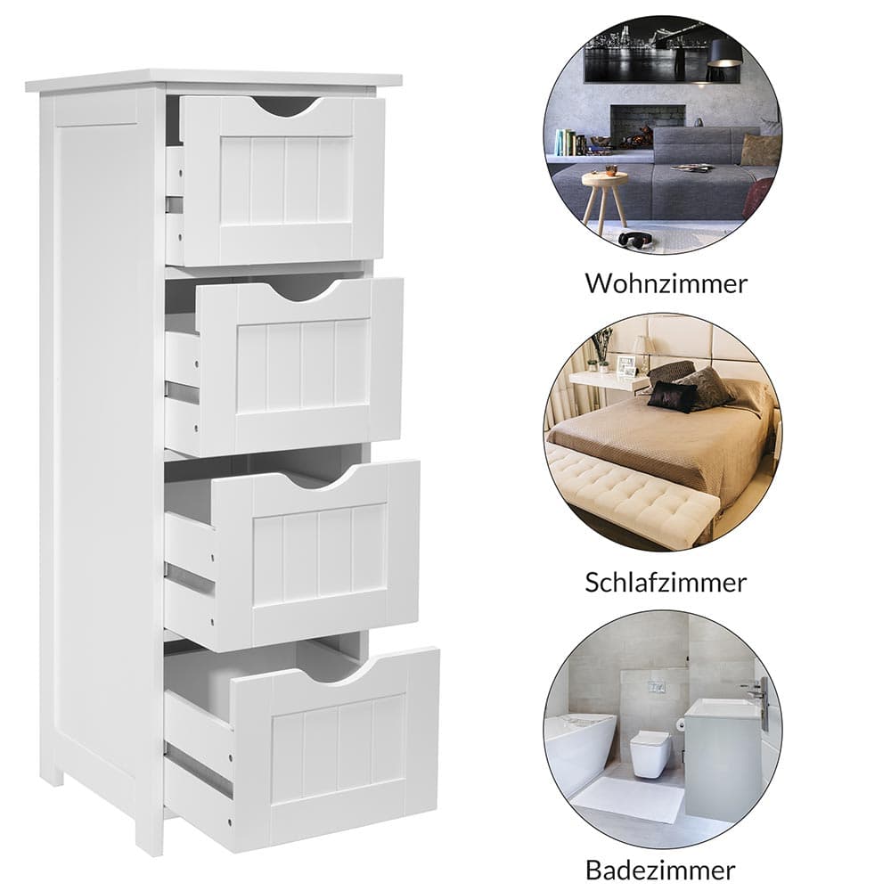 Mobile Multiuso Salvaspazio 4 Cassetti 30x30 H82 cm in Legno MDF Bianco in Comò e cassettiere Danyx - Casoria, commercioVirtuoso.it