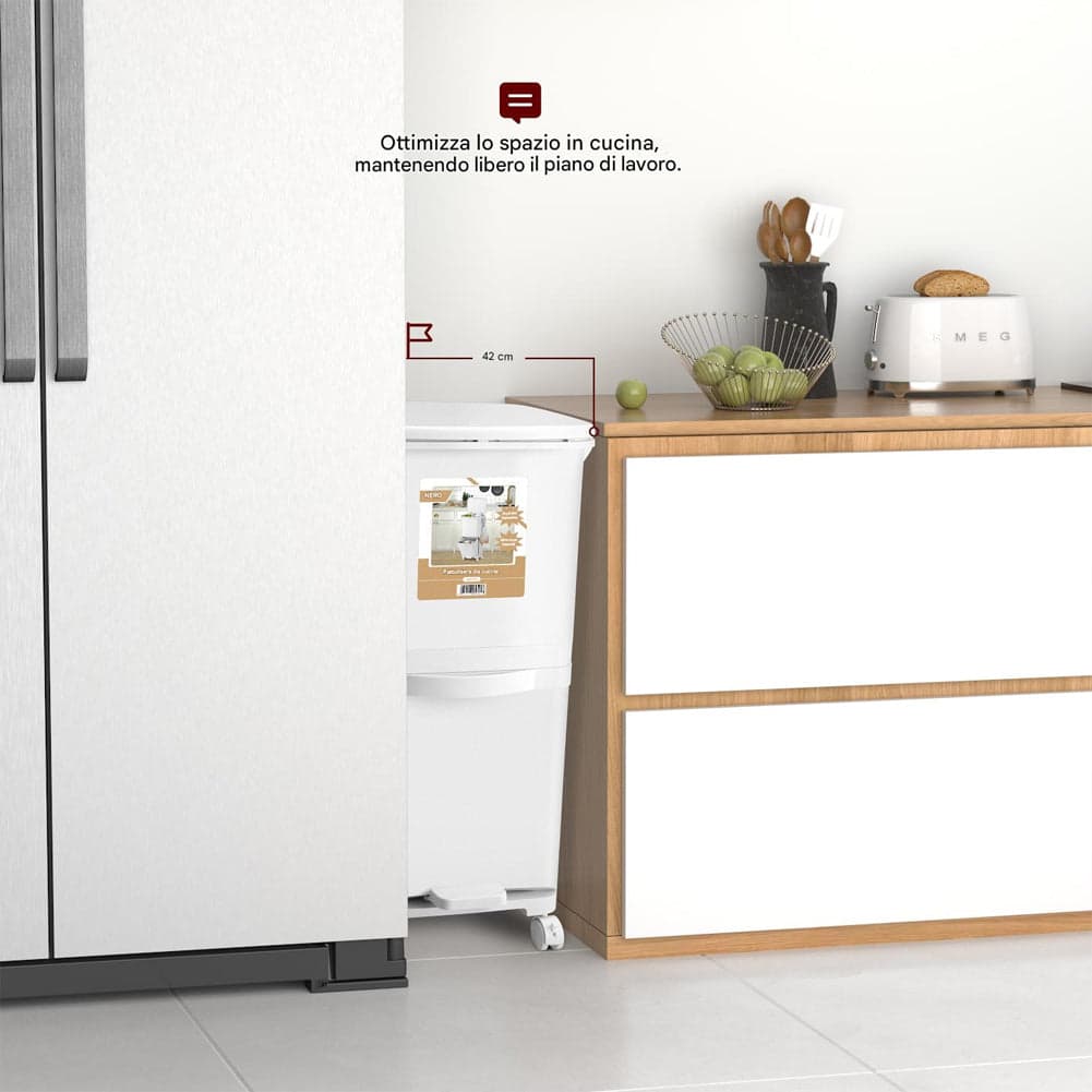 Pattumiera da Cucina Doppio Bidone 38 L Secchio Separazione Rifiuti Salvaspazio in Pattumiere da cucina Esplodia - Napoli, commercioVirtuoso.it