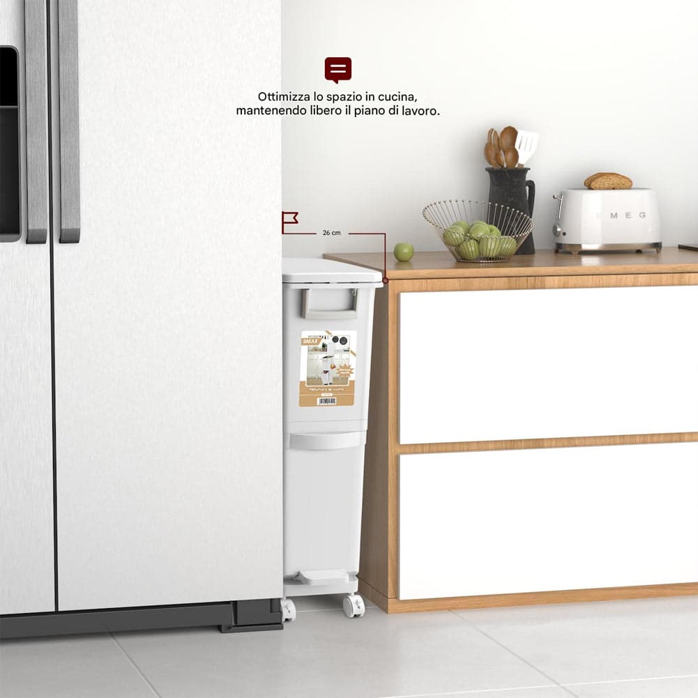 Pattumiera da Cucina Capacità Bidone 29L Secchio Ribaltabile Rifiuti Salvaspazio in Pattumiere da cucina Esplodia - Napoli, commercioVirtuoso.it