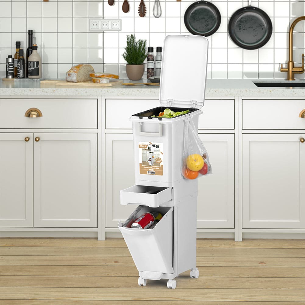 Pattumiera da Cucina Capacità Bidone 32L Secchio Ribaltabile Rifiuti Salvaspazio in Pattumiere da cucina Esplodia - Napoli, commercioVirtuoso.it