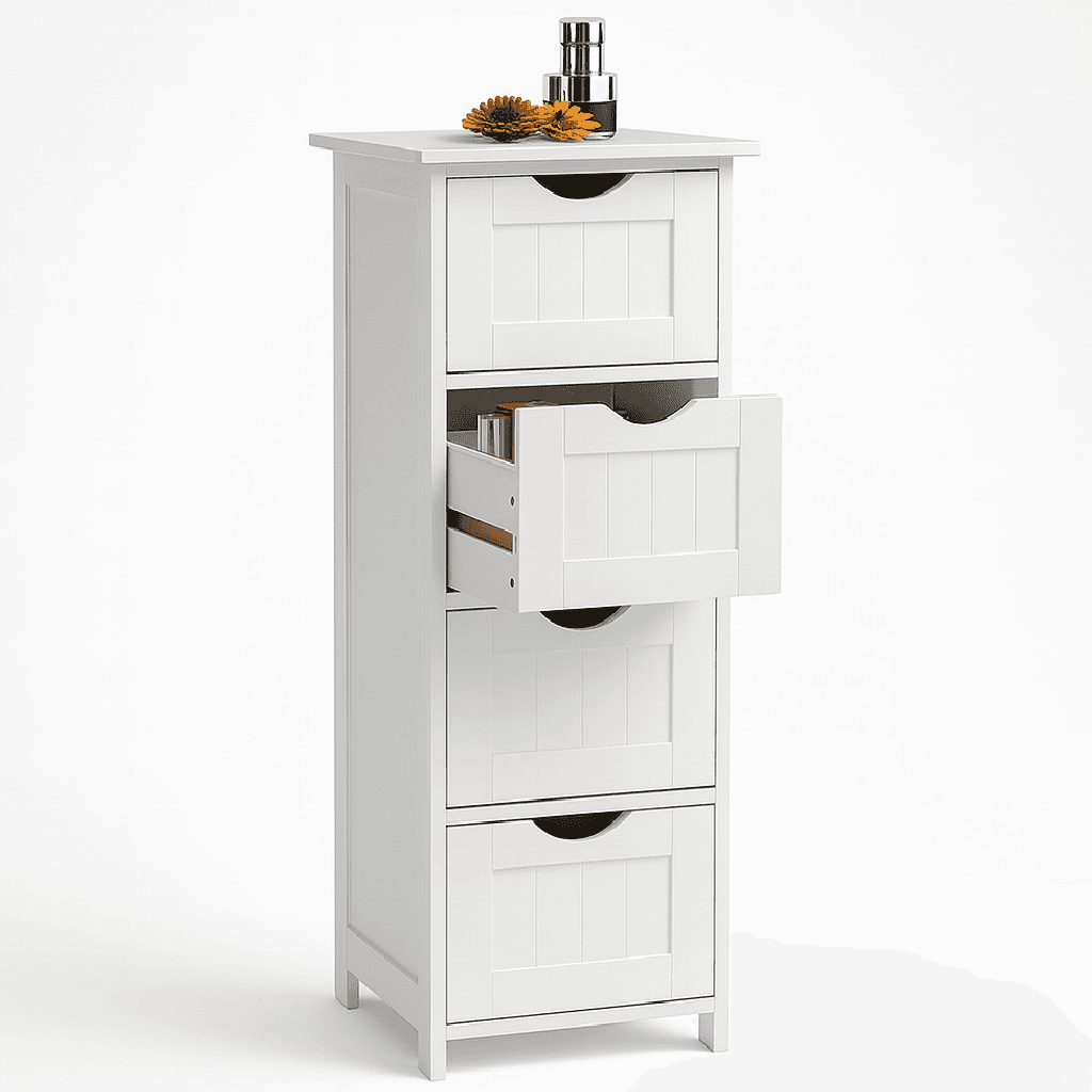 Mobile Multiuso Salvaspazio 4 Cassetti 30x30 H82 cm in Legno MDF Bianco in Comò e cassettiere Danyx - Casoria, commercioVirtuoso.it