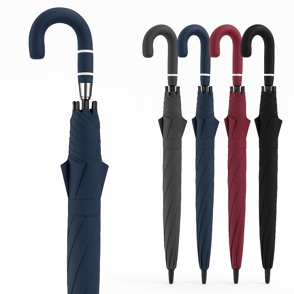 kit 3 Ombrelli Grandi Automatici Antivento 129cm Struttura in Fibra di Vetro Tessuto Extra in Ombrelli pieghevoli Danyx - Casoria, commercioVirtuoso.it