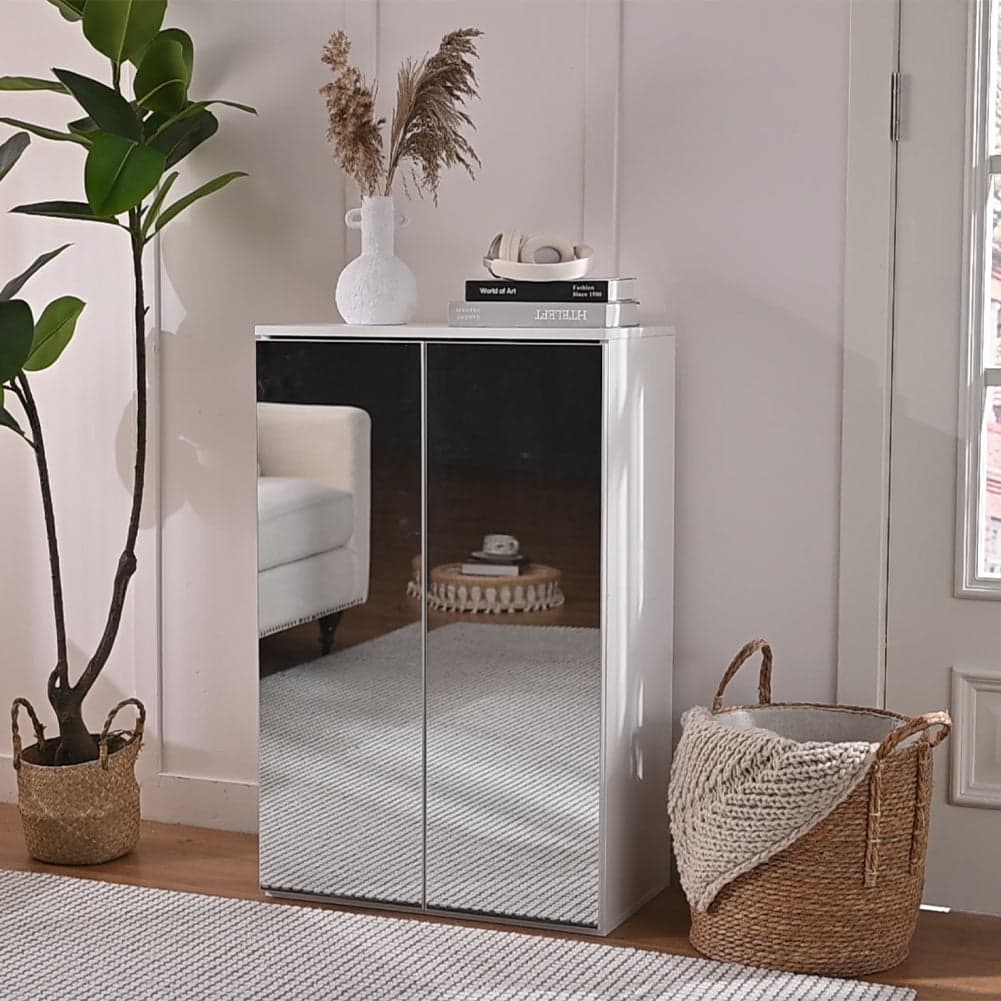 Scarpiera Salvaspazio con 2 Ante a Specchio 6 Ripiani Porta Scarpe 60x32x95cm in Scarpiere Esplodia - Napoli, commercioVirtuoso.it