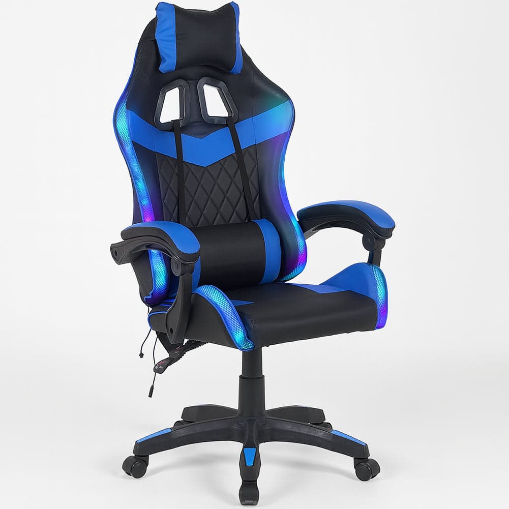 Sedia Gaming da Scrivania Blu e Nera con Led RGB Altezza Regolabile 106-116cm in Sedie Gaming Esplodia - Napoli, commercioVirtuoso.it
