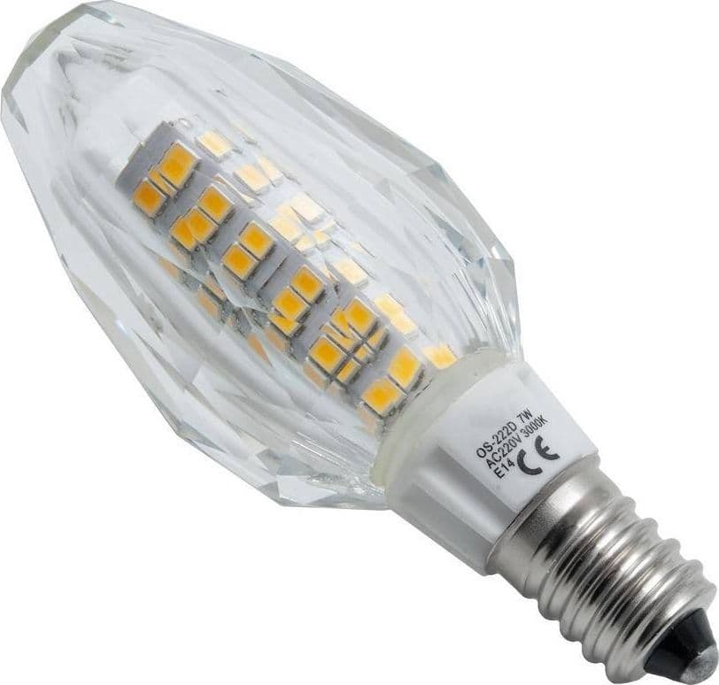 LAMPADINA LED CANDELA E14 VETRO CRISTALLO LAMPADA 7W 230V LUCE 3000K 4000K 6000K in Lampadine a LED Trade Shop italia - Napoli, commercioVirtuoso.it