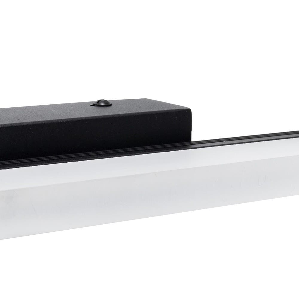 APPLIQUE MODERNO NERO LAMPADA PARETE LED 9W 4000K LUCE SPECCHIO BAGNO VETRO SATINATO in Applique Trade Shop italia - Napoli, commercioVirtuoso.it