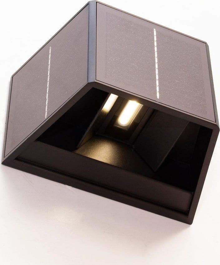 APPLIQUE SOLARE LED 4W PARETE UP DOWN SENSORE CREPUSCOLARE ALETTE REGOLABILI LUCE 4000K in Lampade da parete Trade Shop italia - Napoli, commercioVirtuoso.it