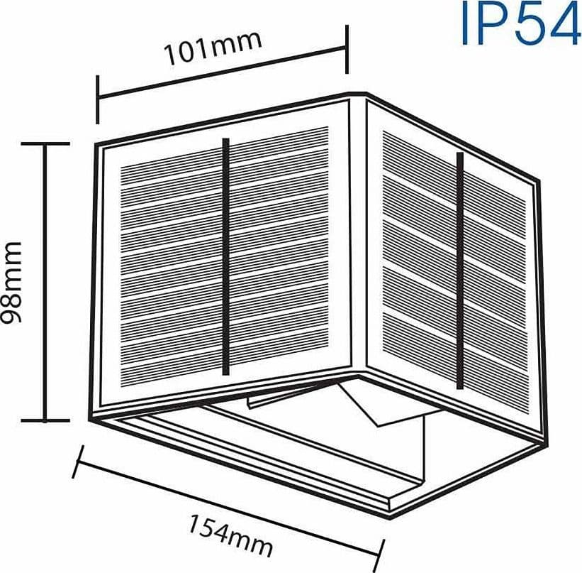 APPLIQUE SOLARE LED 4W PARETE UP DOWN SENSORE CREPUSCOLARE ALETTE REGOLABILI LUCE 4000K in Lampade da parete Trade Shop italia - Napoli, commercioVirtuoso.it