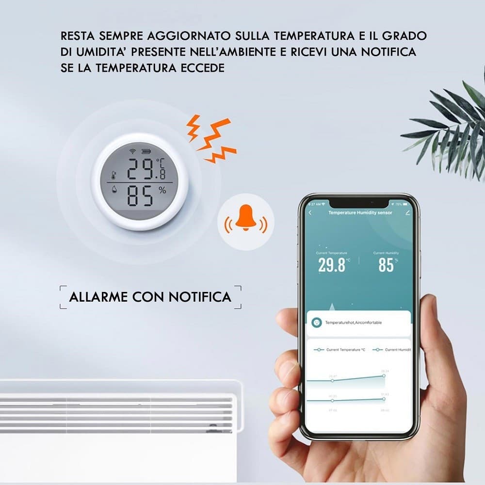 TERMOMETRO SMART WIFI SENSORE TEMPERATURA UMIDITA APP IFTTT SMART LIFE ALEXA GOOGLE in Igrometri Trade Shop italia - Napoli, commercioVirtuoso.it