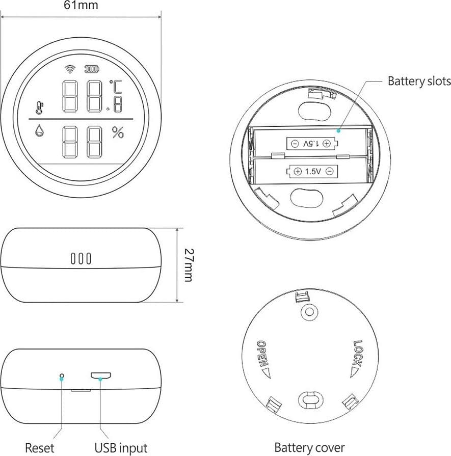 TERMOMETRO SMART WIFI SENSORE TEMPERATURA UMIDITA APP IFTTT SMART LIFE ALEXA GOOGLE in Igrometri Trade Shop italia - Napoli, commercioVirtuoso.it