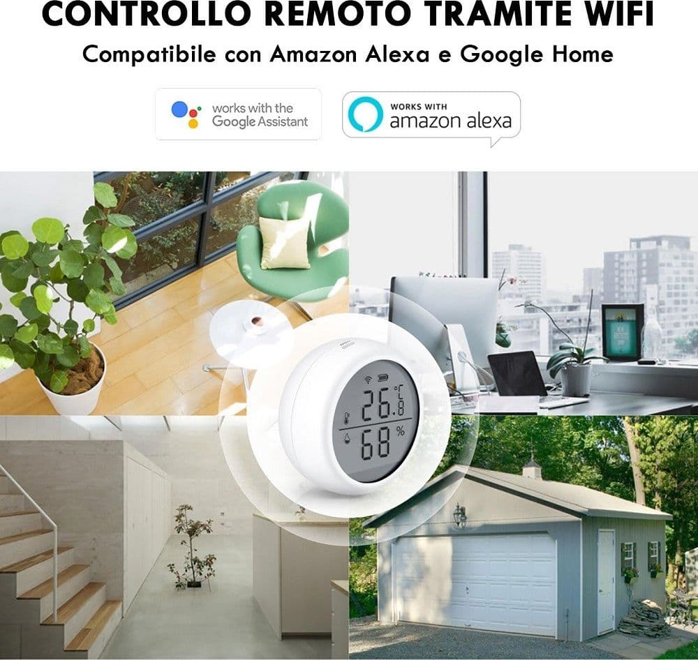 TERMOMETRO SMART WIFI SENSORE TEMPERATURA UMIDITA APP IFTTT SMART LIFE ALEXA GOOGLE in Igrometri Trade Shop italia - Napoli, commercioVirtuoso.it