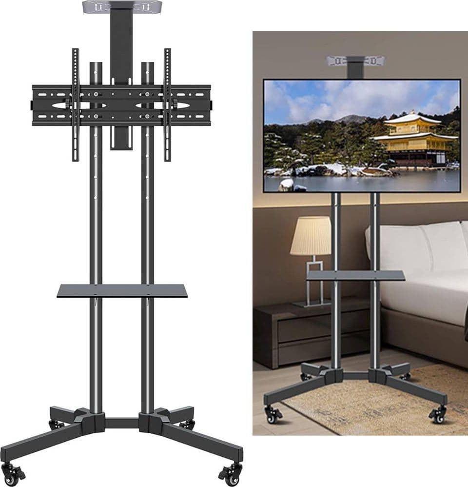 SUPPORTO TV DA PAVIMENTO STAFFA ROTANTE CARRELLO PER TELEVISIONE DA 32-70 POLLIC