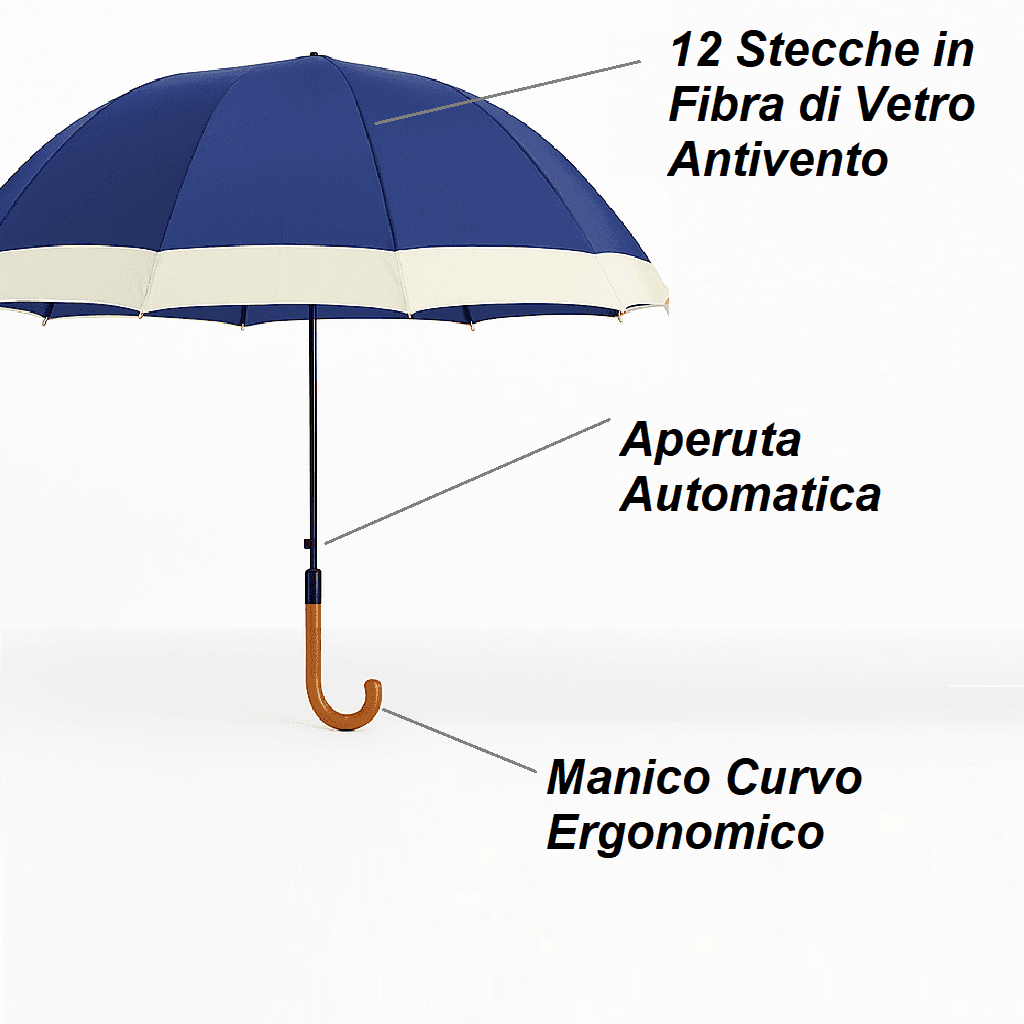 Kit 4 Ombrelli Grandi Automatici Antivento Uomo Donna 12 Stecche Fibra di Vetro in Ombrelli pieghevoli Esplodia - Napoli, commercioVirtuoso.it