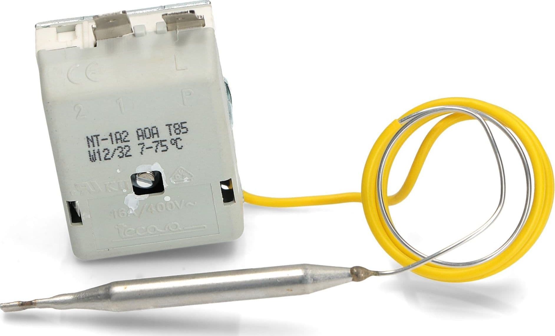 TERMOSTATO SCALDABAGNO NT1A2AOA 25/75°C TECASA Alberino: 23mm, sonda: Ø6x70mm2 in prodotto EuroStore07 - Alatri, commercioVirtuoso.it
