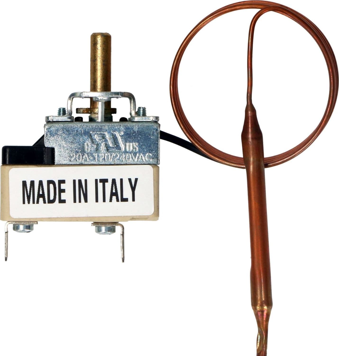 TERMOSTATO SCALDABAGNO TU.V ST 10/90°C Sonda: 75mm x Ø6mm Capillare: 980mm. - OM in prodotto EuroStore07 - Alatri, commercioVirtuoso.it