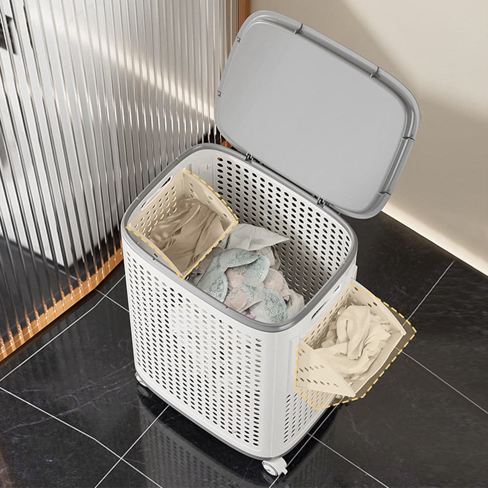 Portabiancheria con Ruote Cassetti Separatori Porta Biancheria Anti Odore Bianco in Ceste per la biancheria Esplodia - Napoli, commercioVirtuoso.it