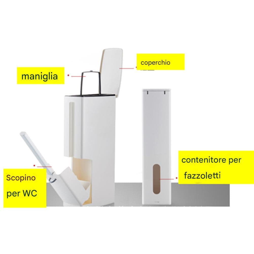 Set Scopino e Cestino per WC Bagno 2 in 1 Salvaspazio PortaScopino e Pattumiera in Scopini e porta scopini Esplodia - Napoli, commercioVirtuoso.it