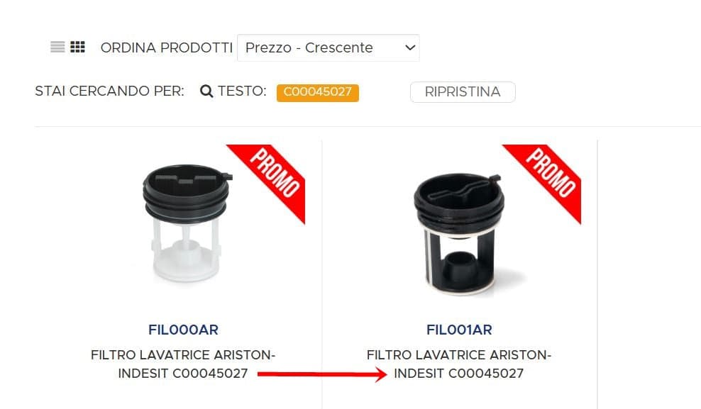 FILTRO POMPA LAVATRICE HOTPOINT ARISTON INDESIT WHIRLPOOL C00045027 FIL 10 in prodotto EuroStore07 - Alatri, commercioVirtuoso.it