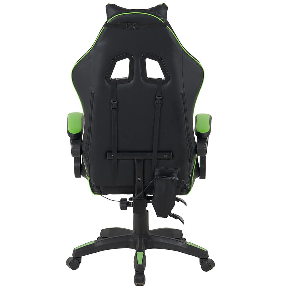Sedia Gaming Scrivania Led RGB Ergonomica Altezza Eegolabile con 2Cuscini Nero Verde in Sedie Gaming Danyx - Casoria, commercioVirtuoso.it