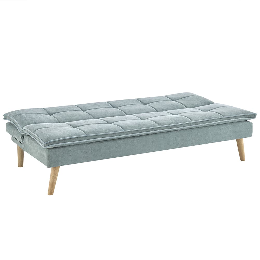 Divano Letto Reclinabile 3 Posti Ergonomico in Tessuto Celeste con Gambe Legno in Divani Esplodia - Napoli, commercioVirtuoso.it
